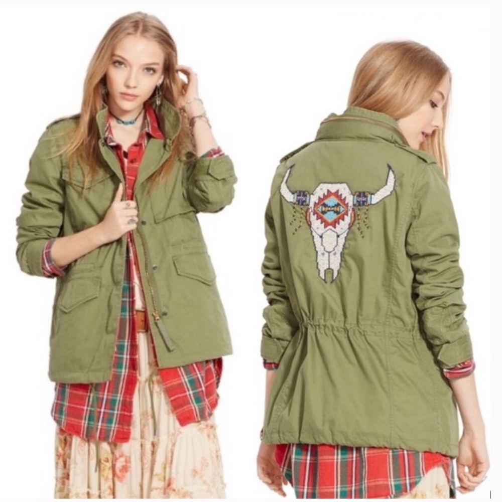 RL Beaded Steer Skull Army Jacket 🐎